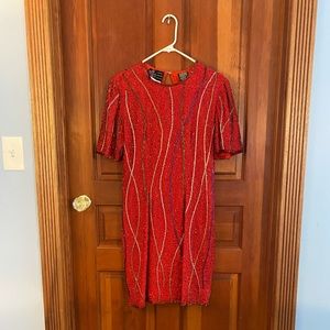 Vintage Red Primary Color Dress